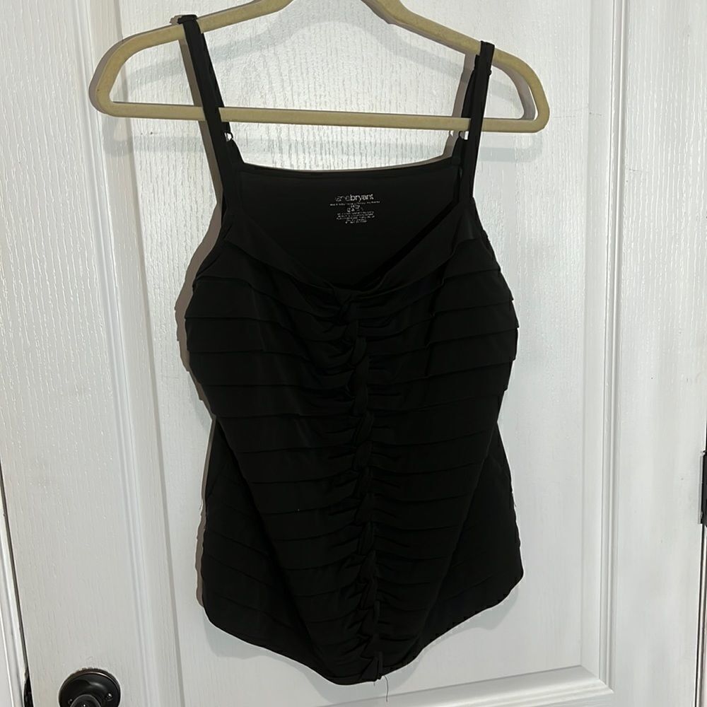 Lane Bryant Black Adjustable Strap Banded Tank Cami